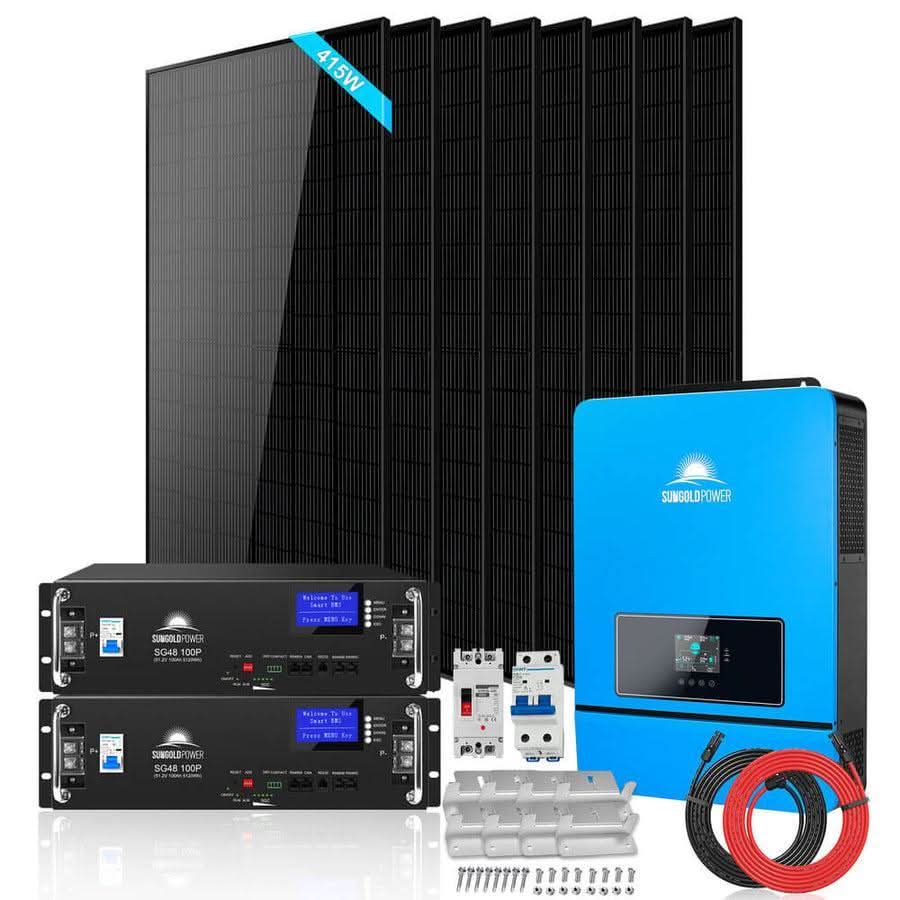Sungold 8 kW 48 V Off‑Grid Solar Kit | 8×415 W Panels — Build the Power