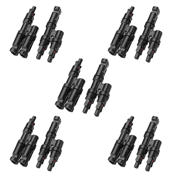 BougeRV Solar Branch Connectors Y Connector in Pair MMF+FFM Parallel Connection (5 Pairs)