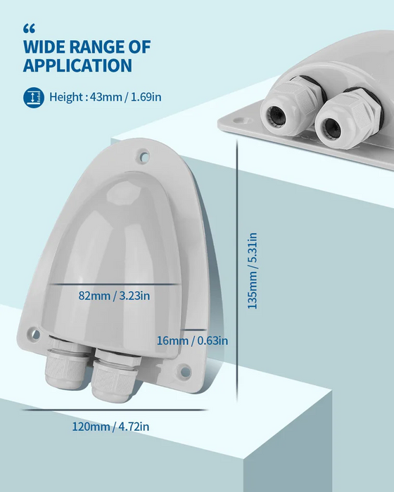 BougeRV Solar Double Cable Entry Gland Box（2 PACKS）