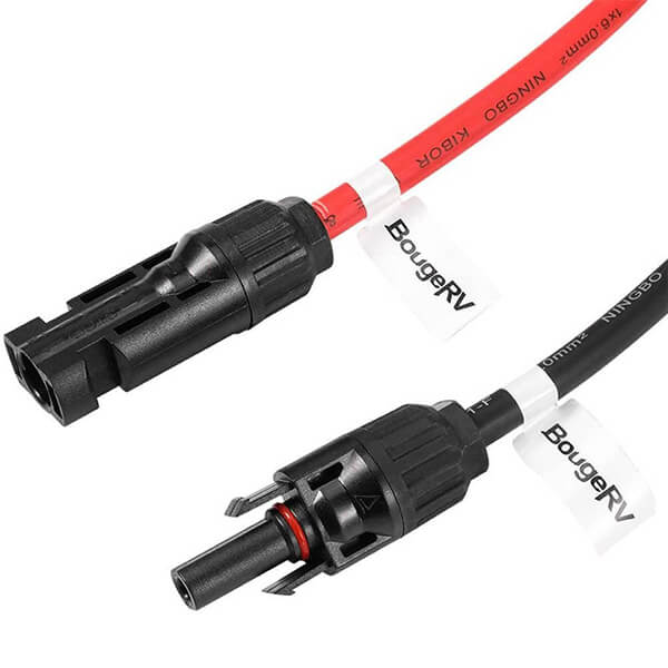 BougeRV Solar Extension Cable with Extra Free Connectors(xx FT Red+xx FT Black)