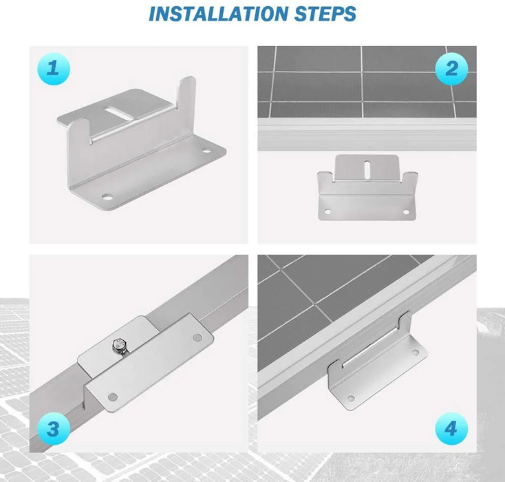 BougeRV Solar Panel Mounting Z Bracket Mount Kits （4 set 16 Units ...