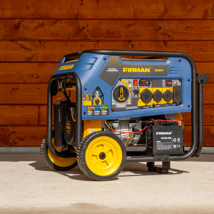 Firman Refurbished Tri Fuel Portable Generator 7500W Electric Start 120/240V