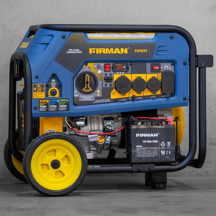 Firman Refurbished Tri Fuel Portable Generator 7500W Electric Start 120/240V