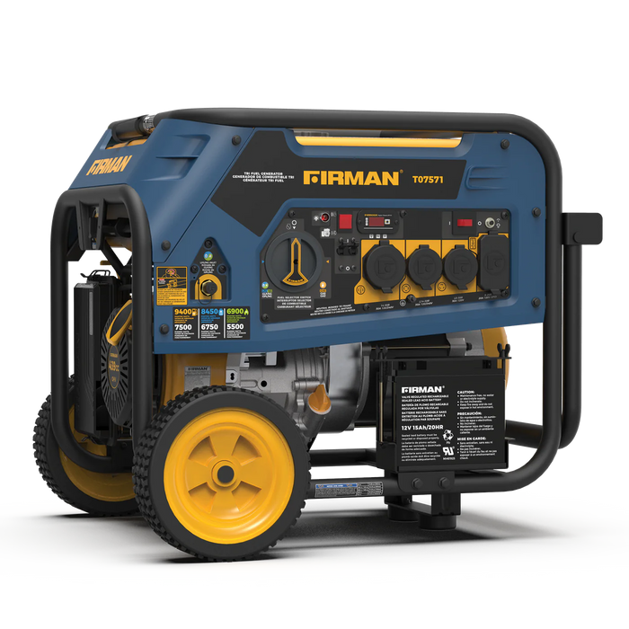 Firman Tri Fuel 7500W Portable Generator Electric Start 120/240V