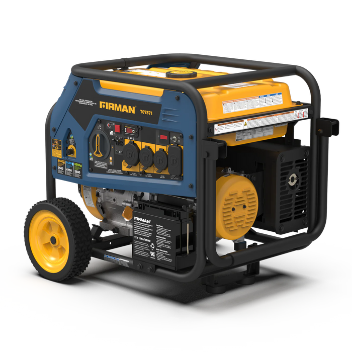 Firman Tri Fuel 7500W Portable Generator Electric Start 120/240V