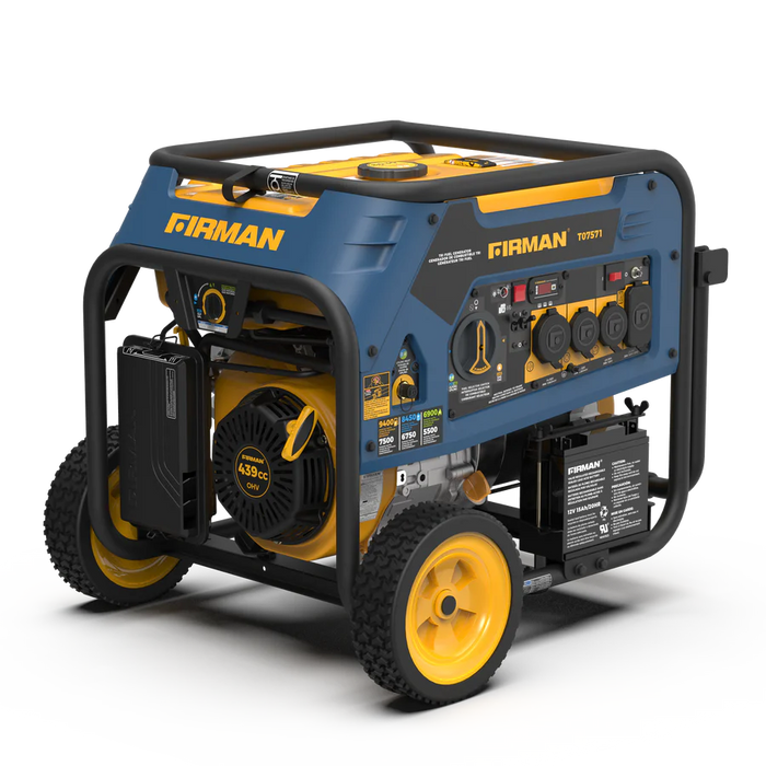 Firman Tri Fuel 7500W Portable Generator Electric Start 120/240V