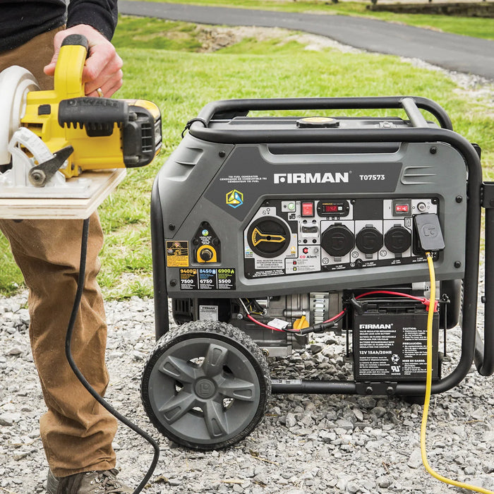 Firman Refurbished Tri Fuel Portable Generator 9400W Electric Start 120/240V with CO Alert