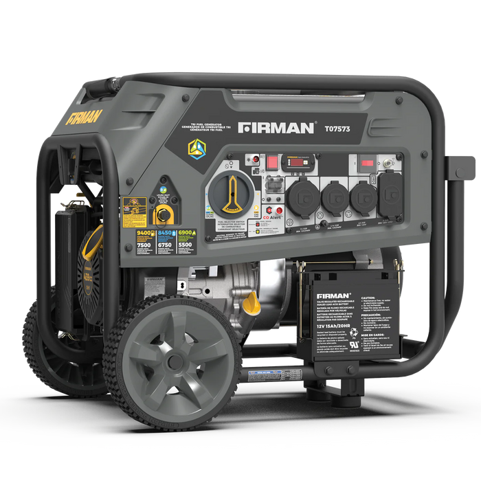 Firman Tri Fuel Portable Generator 9400W Electric Start 120/240V with CO Alert