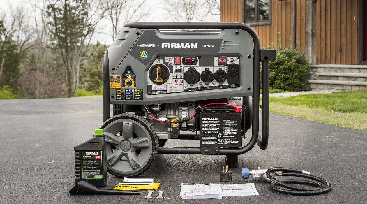 Firman Tri Fuel Portable Generator 9400W Electric Start 120/240V with CO Alert