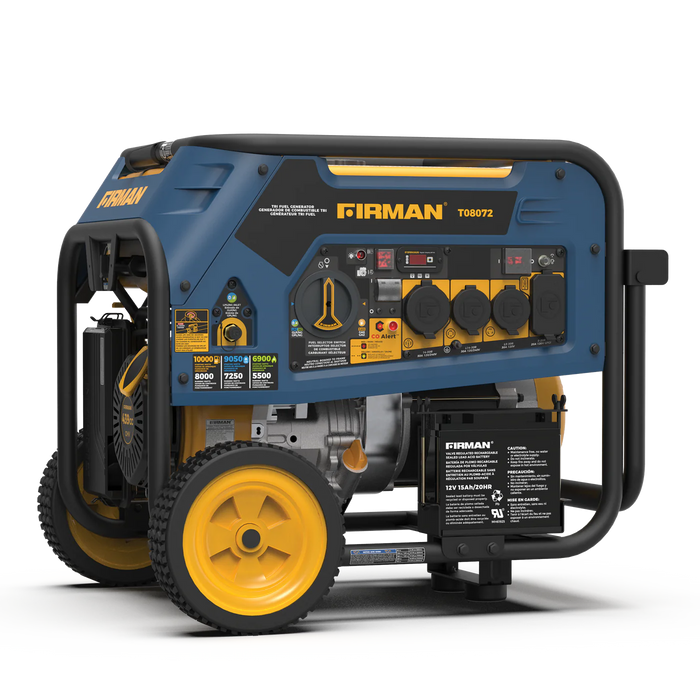 Firman Tri Fuel 8000W Portable Generator Electric Start 120/240V with CO ALERT