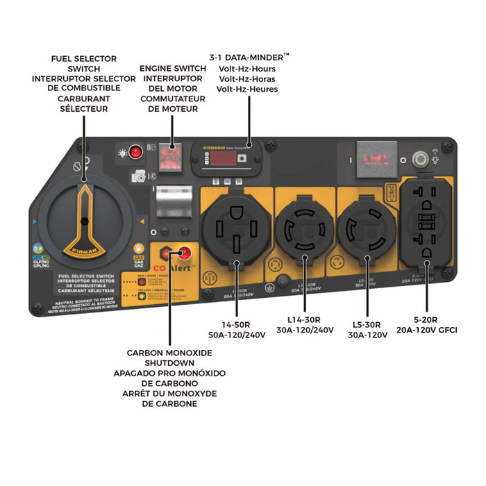 Firman Tri Fuel 8000W Portable Generator Electric Start 120/240V with CO ALERT