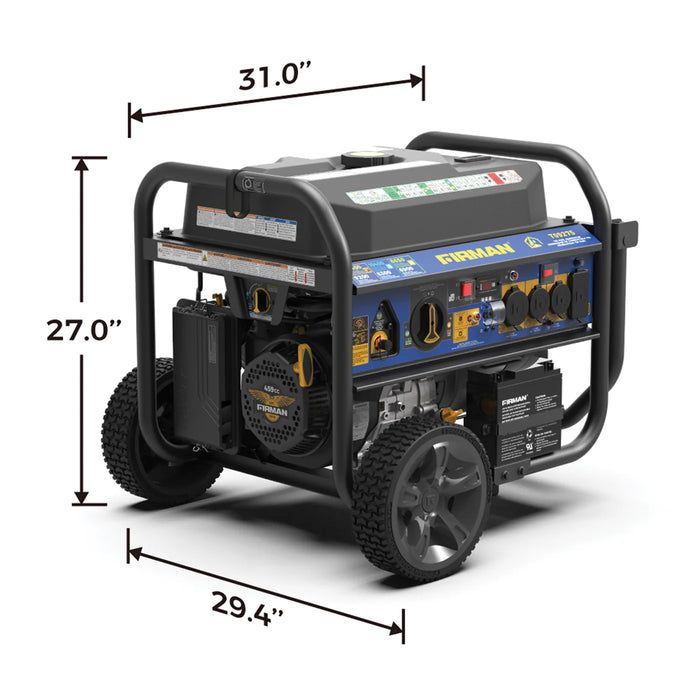 Firman Tri Fuel Portable Generator 11400W Electric Start 120V/240V with CO Alert