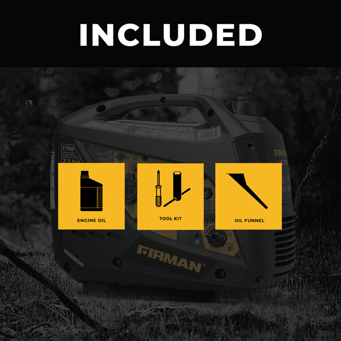 Firman Inverter Portable Generator 2100W Recoil Start with CO Alert