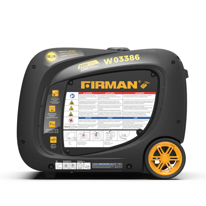 Firman Inverter Portable Generator 3650W Remote Start with CO ALERT