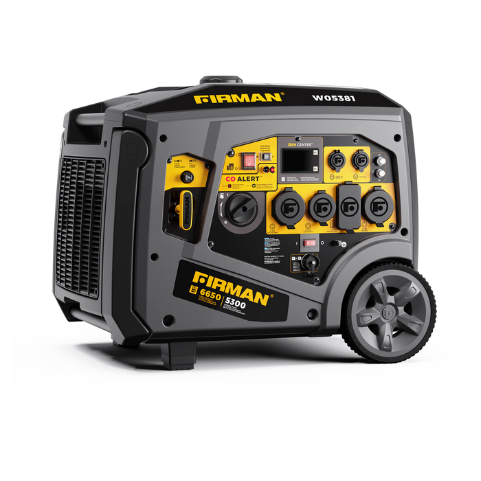 Firman Gas Inverter Portable Generator 6650/5300 Watt 120/240V CO Alert