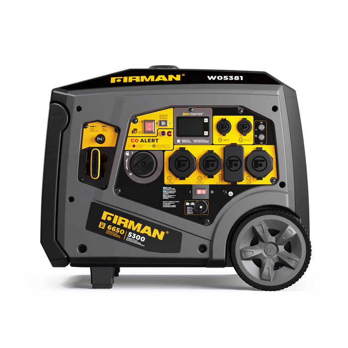 Firman Gas Inverter Portable Generator 6650/5300 Watt 120/240V CO Alert