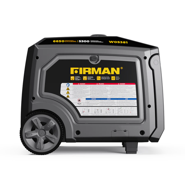 Firman Gas Inverter Portable Generator 6650/5300 Watt 120/240V CO Alert