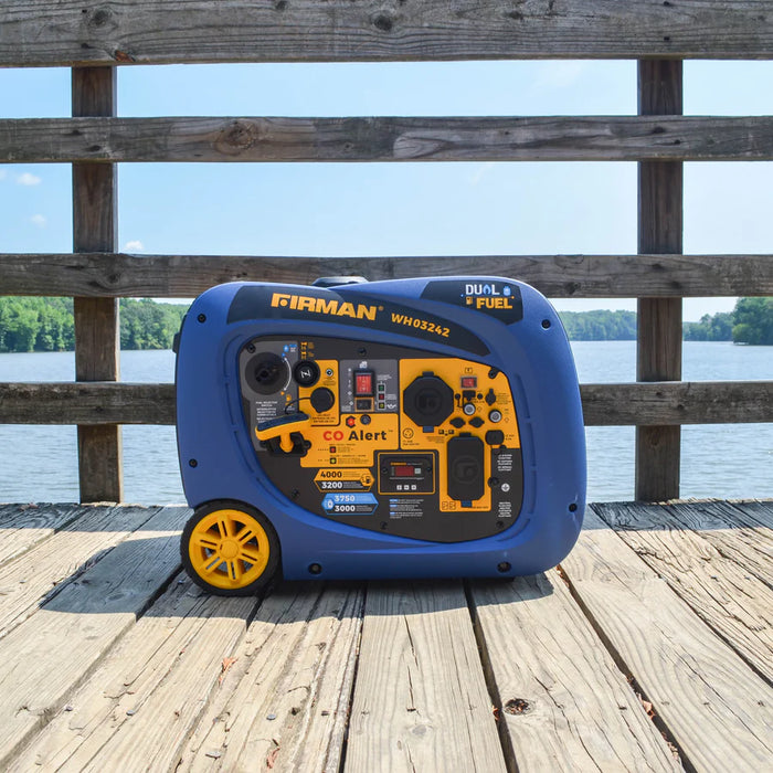 Firman Dual Fuel Inverter Portable Generator 4000W Electric Start with CO ALERT