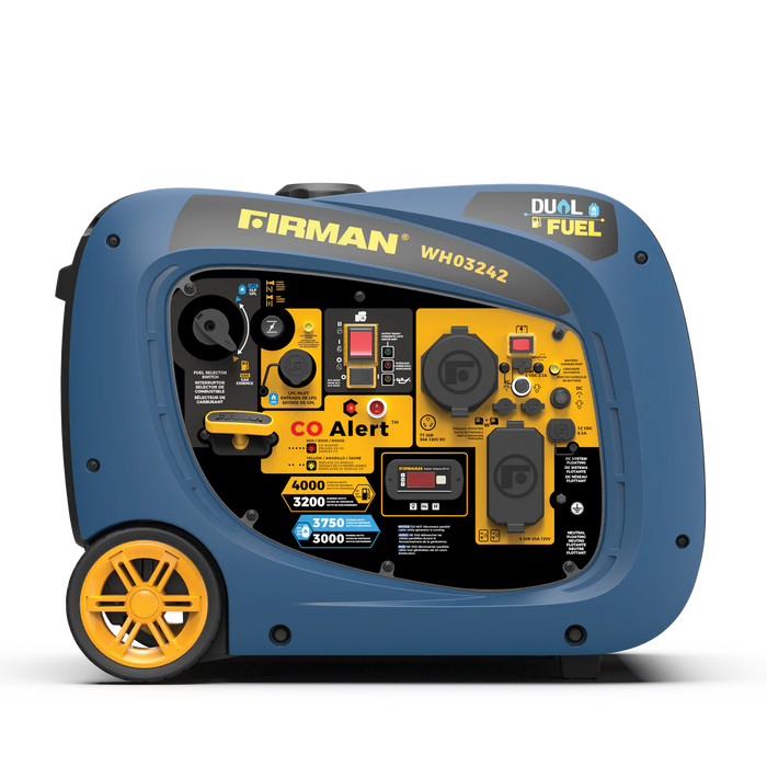 Firman Dual Fuel Inverter Portable Generator 4000W Electric Start with CO ALERT