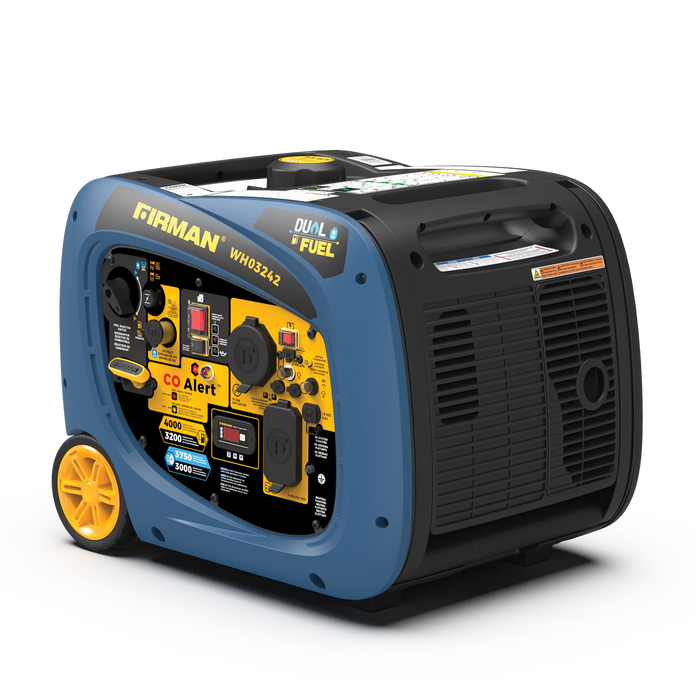 Firman Dual Fuel Inverter Portable Generator 4000W Electric Start with CO ALERT