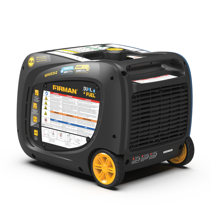 Firman Dual Fuel Inverter Portable Generator 4000W Electric Start with CO ALERT