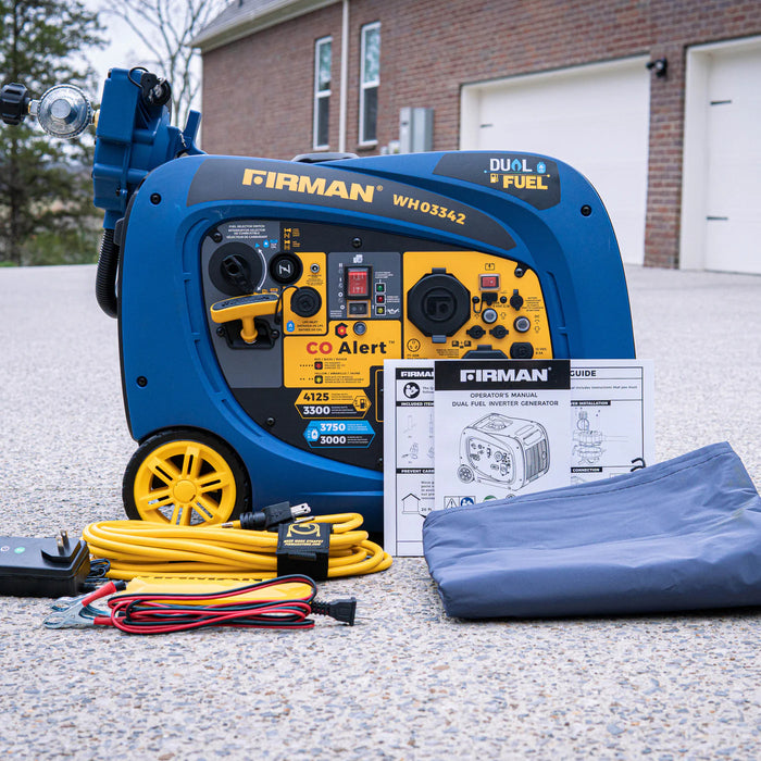 Firman Dual Fuel Inverter Portable Generator 4125W Electric Start with CO ALERT