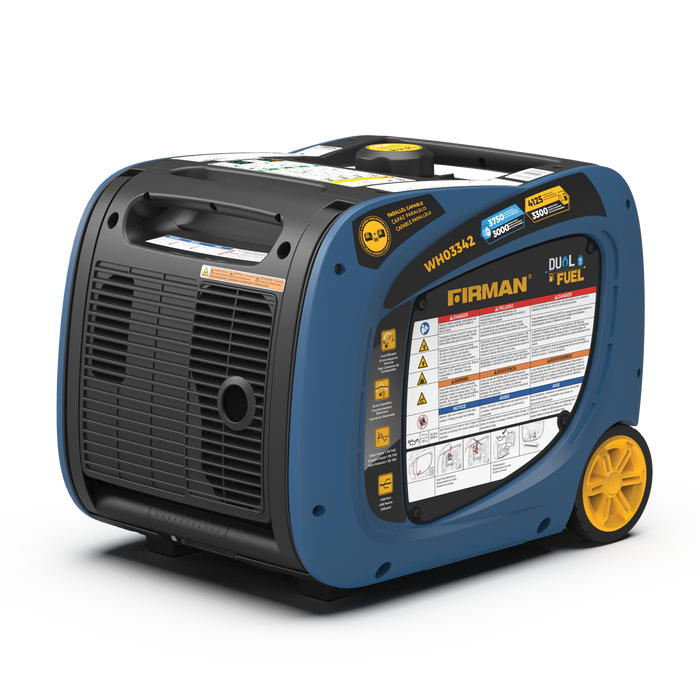 Firman Dual Fuel Inverter Portable Generator 4125W Electric Start with CO ALERT