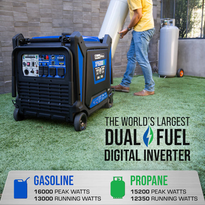 Duromax 16,000 Watt Dual Fuel Portable Inverter Generator w/ CO Alert | XP16000iH