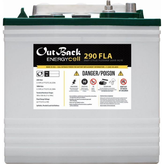 OutBack Power EnergyCell 6V 290Ah Group GC2 Deep-Cycle Flooded Battery