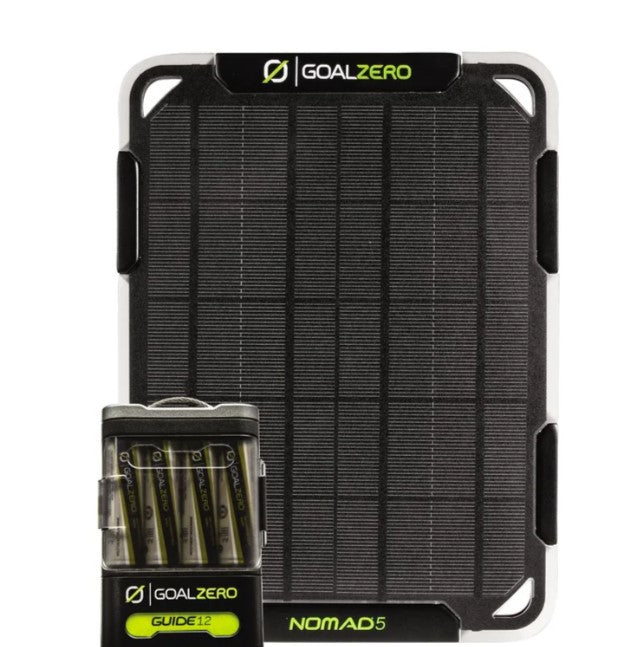 Goal Zero Guide 12 Plus Power Bank & Nomad 5 Solar Panel Charger Kit