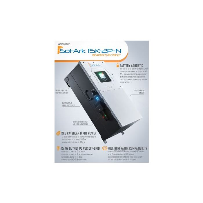 Sol-Ark 15K EMP Hybrid/Off Grid Solar Inverter with EMP Hardening