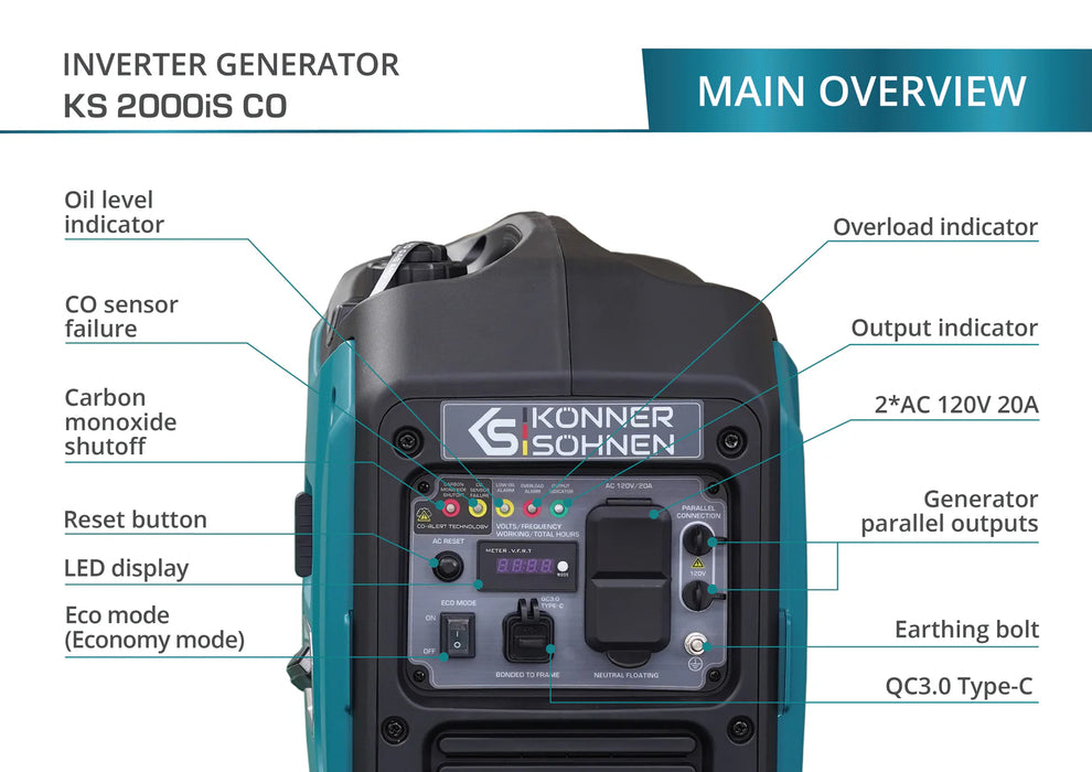 Konner Sohnen Inverter generator KS 2000iS CO