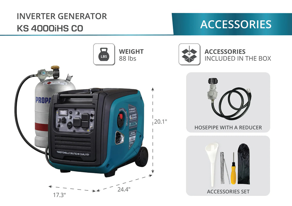 Konner Sohnen LPG/Gasoline inverter generator KS 4000iEHS CO