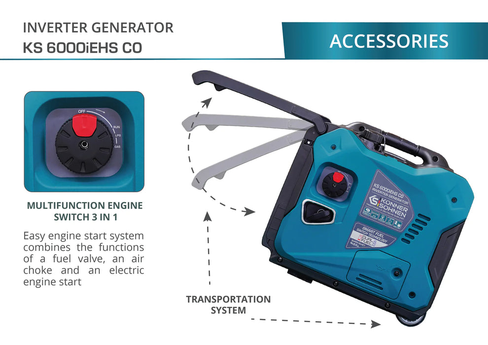 Konner Sohnen LPG/Gasoline inverter generator KS 6000iEHS CO