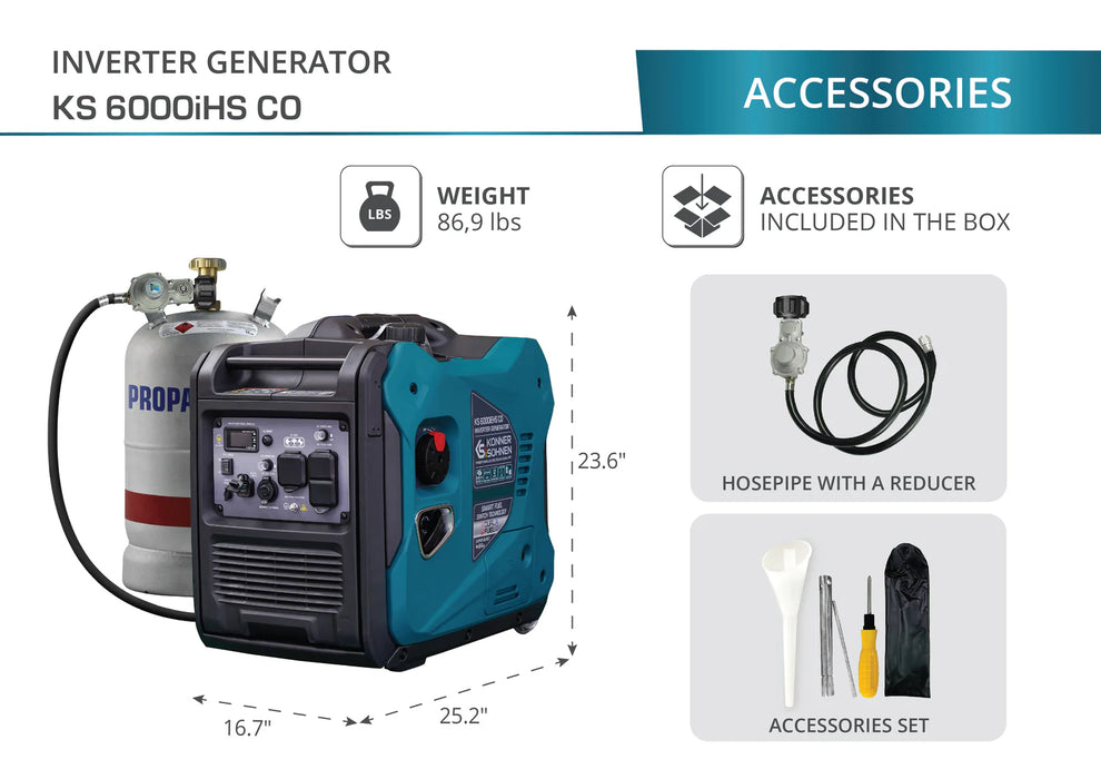 Konner Sohnen LPG/Gasoline inverter generator KS 6000iEHS CO