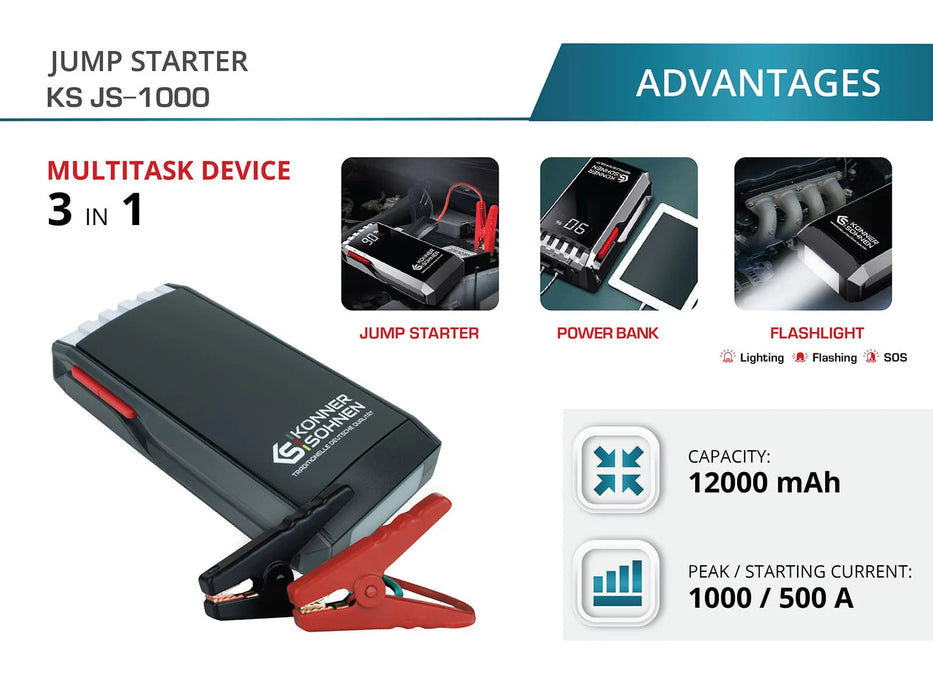 Konner Sohnen Jump starter KS JS-1000