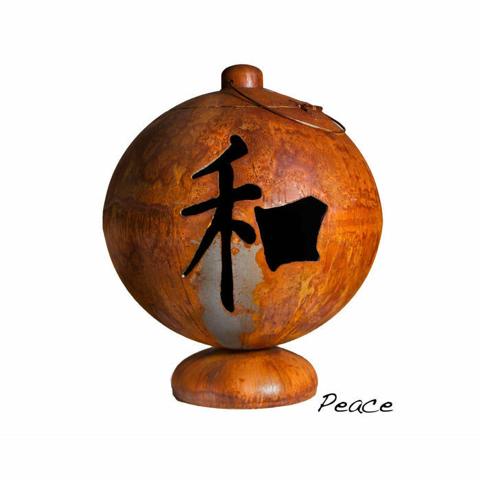 Ohio Flame Fire Globe Fire Pit "Peace, Happiness, Tranquility"