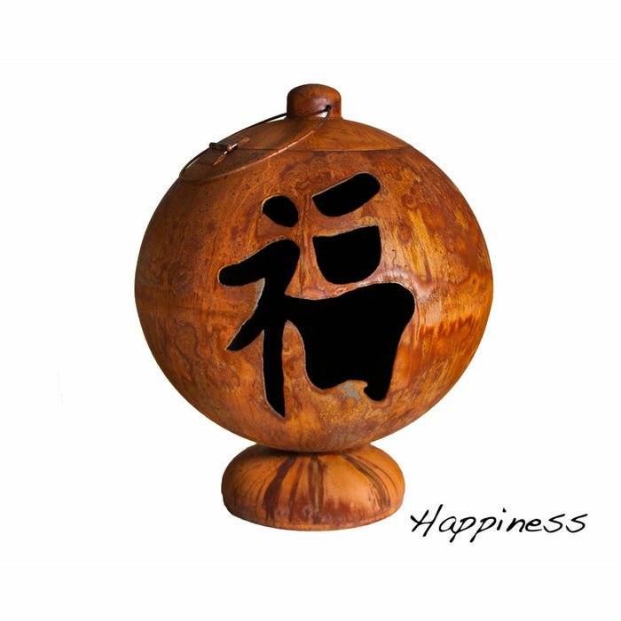 Ohio Flame Fire Globe Fire Pit "Peace, Happiness, Tranquility"