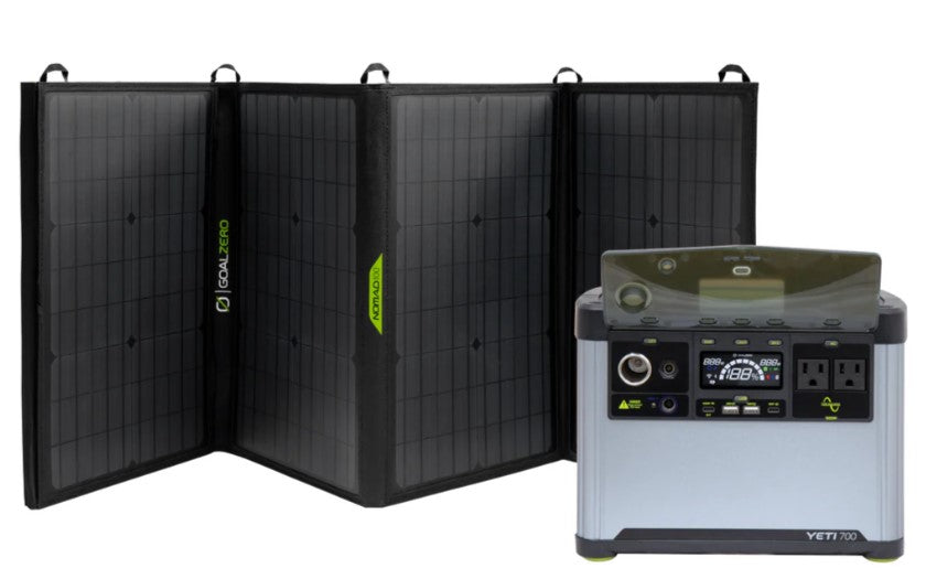 Goal Zero Yeti 700 Portable Power Station + Nomad 100 Solar Panel Bundle