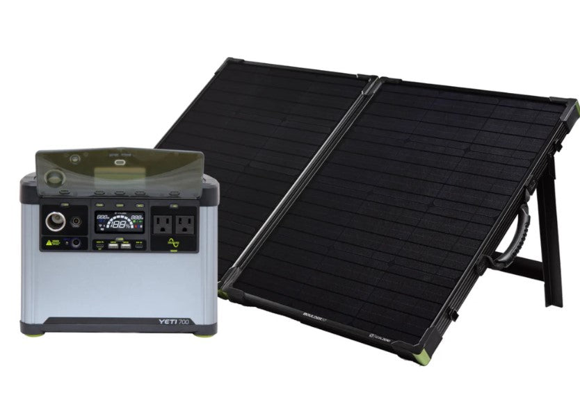 Goal Zero Yeti 700 Portable Power Station + Boulder 100 BC Solar Panel Bundle