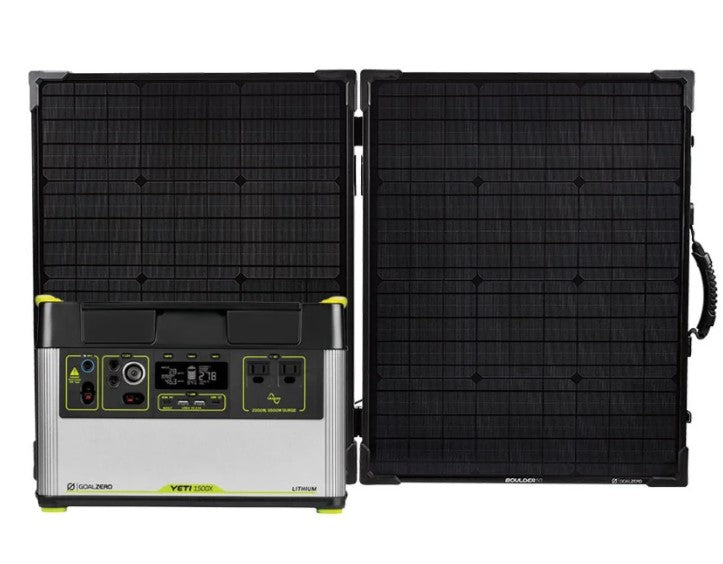 Goal Zero Yeti 1500 Power Station + Boulder 100 BC Solar Panel Bundle